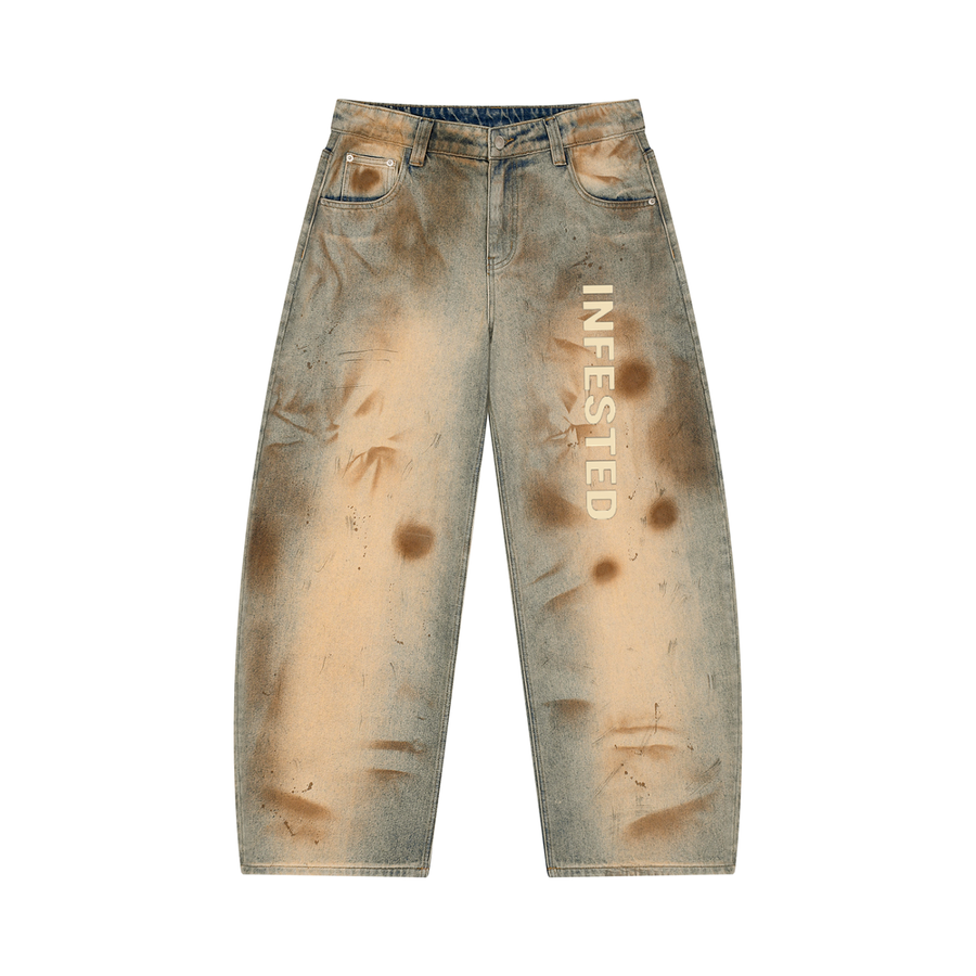 INFESTED — Vintage Wash Barrel Leg Jeans