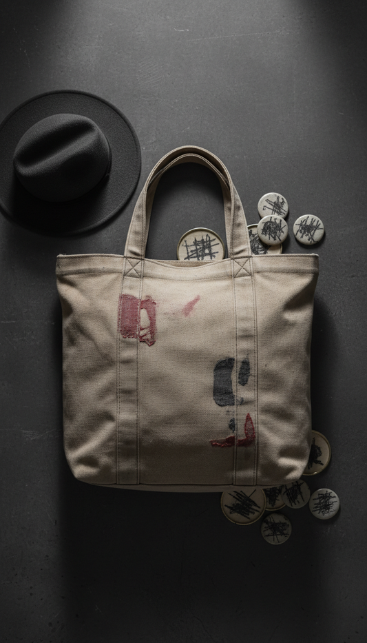 Distressed Canvas Artist Tote Bag
