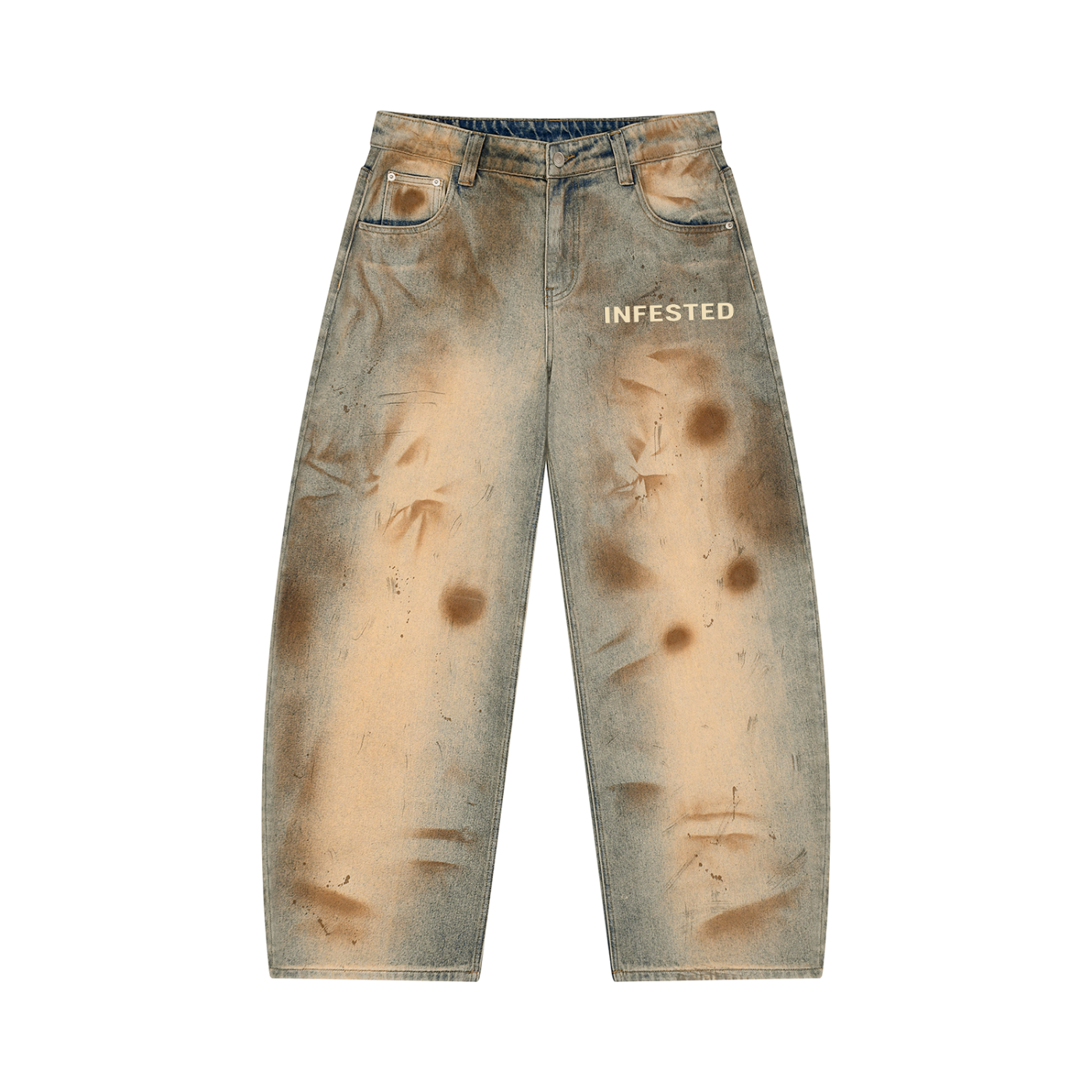 INFESTED — Vintage Wash Barrel Leg Jeans