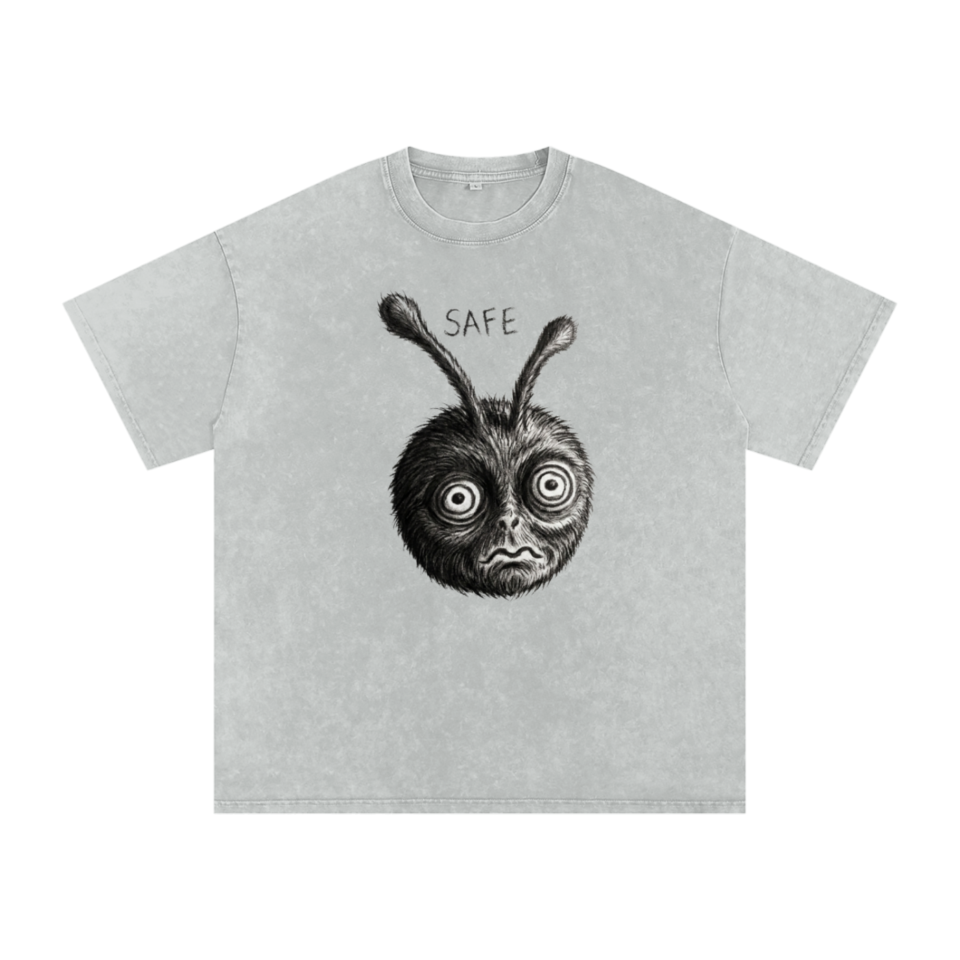 "SAFE" Snow Washed Oversized Cotton T-Shirt